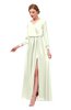 ColsBM Carey Anise Flower Bridesmaid Dresses Long Sleeve A-line Glamorous Split-Front Floor Length V-neck