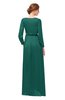 ColsBM Carey Bayberry Bridesmaid Dresses Long Sleeve A-line Glamorous Split-Front Floor Length V-neck