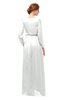 ColsBM Carey Blanc De Blanc Bridesmaid Dresses Long Sleeve A-line Glamorous Split-Front Floor Length V-neck