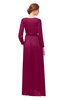 ColsBM Carey Cerise Bridesmaid Dresses Long Sleeve A-line Glamorous Split-Front Floor Length V-neck