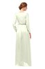 ColsBM Carey Cream Bridesmaid Dresses Long Sleeve A-line Glamorous Split-Front Floor Length V-neck