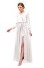 ColsBM Carey Crystal Pink Bridesmaid Dresses Long Sleeve A-line Glamorous Split-Front Floor Length V-neck