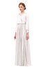 ColsBM Carey Crystal Pink Bridesmaid Dresses Long Sleeve A-line Glamorous Split-Front Floor Length V-neck
