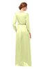 ColsBM Carey Daffodil Bridesmaid Dresses Long Sleeve A-line Glamorous Split-Front Floor Length V-neck