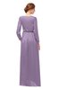 ColsBM Carey Eggplant Bridesmaid Dresses Long Sleeve A-line Glamorous Split-Front Floor Length V-neck