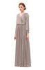 ColsBM Carey Etherea Bridesmaid Dresses Long Sleeve A-line Glamorous Split-Front Floor Length V-neck