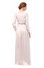 ColsBM Carey Fresh Salmon Bridesmaid Dresses Long Sleeve A-line Glamorous Split-Front Floor Length V-neck