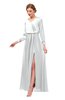 ColsBM Carey Glacier Gray Bridesmaid Dresses Long Sleeve A-line Glamorous Split-Front Floor Length V-neck