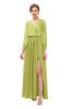 ColsBM Carey Green Oasis Bridesmaid Dresses Long Sleeve A-line Glamorous Split-Front Floor Length V-neck