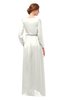 ColsBM Carey Ivory Bridesmaid Dresses Long Sleeve A-line Glamorous Split-Front Floor Length V-neck