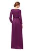 ColsBM Carey Magenta Purple Bridesmaid Dresses Long Sleeve A-line Glamorous Split-Front Floor Length V-neck