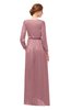 ColsBM Carey Nectar Pink Bridesmaid Dresses Long Sleeve A-line Glamorous Split-Front Floor Length V-neck