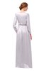 ColsBM Carey Orchid Tint Bridesmaid Dresses Long Sleeve A-line Glamorous Split-Front Floor Length V-neck