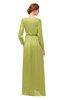 ColsBM Carey Palm Bridesmaid Dresses Long Sleeve A-line Glamorous Split-Front Floor Length V-neck