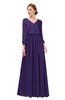 ColsBM Carey Parachute Purple Bridesmaid Dresses Long Sleeve A-line Glamorous Split-Front Floor Length V-neck
