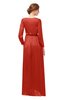 ColsBM Carey Rust Bridesmaid Dresses Long Sleeve A-line Glamorous Split-Front Floor Length V-neck