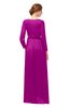 ColsBM Carey Sangria Bridesmaid Dresses Long Sleeve A-line Glamorous Split-Front Floor Length V-neck