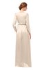 ColsBM Carey Silver Peony Bridesmaid Dresses Long Sleeve A-line Glamorous Split-Front Floor Length V-neck