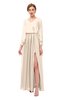 ColsBM Carey Silver Peony Bridesmaid Dresses Long Sleeve A-line Glamorous Split-Front Floor Length V-neck