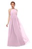 ColsBM Peyton Baby Pink Bridesmaid Dresses Pleated Halter Sleeveless Half Backless A-line Glamorous