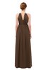 ColsBM Peyton Chocolate Brown Bridesmaid Dresses Pleated Halter Sleeveless Half Backless A-line Glamorous