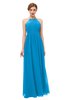 ColsBM Peyton Cornflower Blue Bridesmaid Dresses Pleated Halter Sleeveless Half Backless A-line Glamorous