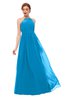 ColsBM Peyton Cornflower Blue Bridesmaid Dresses Pleated Halter Sleeveless Half Backless A-line Glamorous