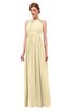 ColsBM Peyton Cornhusk Bridesmaid Dresses Pleated Halter Sleeveless Half Backless A-line Glamorous