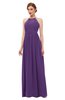 ColsBM Peyton Dark Purple Bridesmaid Dresses Pleated Halter Sleeveless Half Backless A-line Glamorous