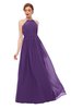 ColsBM Peyton Dark Purple Bridesmaid Dresses Pleated Halter Sleeveless Half Backless A-line Glamorous