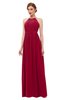 ColsBM Peyton Dark Red Bridesmaid Dresses Pleated Halter Sleeveless Half Backless A-line Glamorous