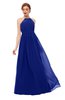 ColsBM Peyton Electric Blue Bridesmaid Dresses Pleated Halter Sleeveless Half Backless A-line Glamorous