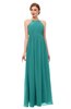 ColsBM Peyton Emerald Green Bridesmaid Dresses Pleated Halter Sleeveless Half Backless A-line Glamorous