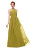 ColsBM Peyton Golden Olive Bridesmaid Dresses Pleated Halter Sleeveless Half Backless A-line Glamorous