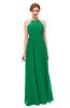 ColsBM Peyton Green Bridesmaid Dresses Pleated Halter Sleeveless Half Backless A-line Glamorous