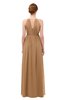 ColsBM Peyton Light Brown Bridesmaid Dresses Pleated Halter Sleeveless Half Backless A-line Glamorous