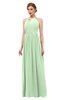 ColsBM Peyton Light Green Bridesmaid Dresses Pleated Halter Sleeveless Half Backless A-line Glamorous