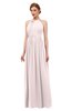 ColsBM Peyton Light Pink Bridesmaid Dresses Pleated Halter Sleeveless Half Backless A-line Glamorous