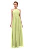 ColsBM Peyton Lime Green Bridesmaid Dresses Pleated Halter Sleeveless Half Backless A-line Glamorous