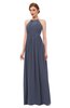 ColsBM Peyton Nightshadow Blue Bridesmaid Dresses Pleated Halter Sleeveless Half Backless A-line Glamorous