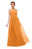 ColsBM Peyton Orange Bridesmaid Dresses Pleated Halter Sleeveless Half Backless A-line Glamorous
