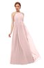 ColsBM Peyton Pastel Pink Bridesmaid Dresses Pleated Halter Sleeveless Half Backless A-line Glamorous