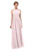 ColsBM Peyton Petal Pink Bridesmaid Dresses Pleated Halter Sleeveless Half Backless A-line Glamorous