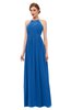 ColsBM Peyton Royal Blue Bridesmaid Dresses Pleated Halter Sleeveless Half Backless A-line Glamorous