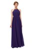 ColsBM Peyton Royal Purple Bridesmaid Dresses Pleated Halter Sleeveless Half Backless A-line Glamorous