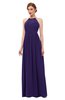 ColsBM Peyton Royal Purple Bridesmaid Dresses Pleated Halter Sleeveless Half Backless A-line Glamorous