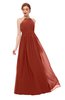 ColsBM Peyton Rust Bridesmaid Dresses Pleated Halter Sleeveless Half Backless A-line Glamorous