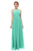 ColsBM Peyton Seafoam Green Bridesmaid Dresses Pleated Halter Sleeveless Half Backless A-line Glamorous