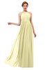 ColsBM Peyton Soft Yellow Bridesmaid Dresses Pleated Halter Sleeveless Half Backless A-line Glamorous