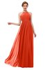 ColsBM Peyton Tangerine Tango Bridesmaid Dresses Pleated Halter Sleeveless Half Backless A-line Glamorous